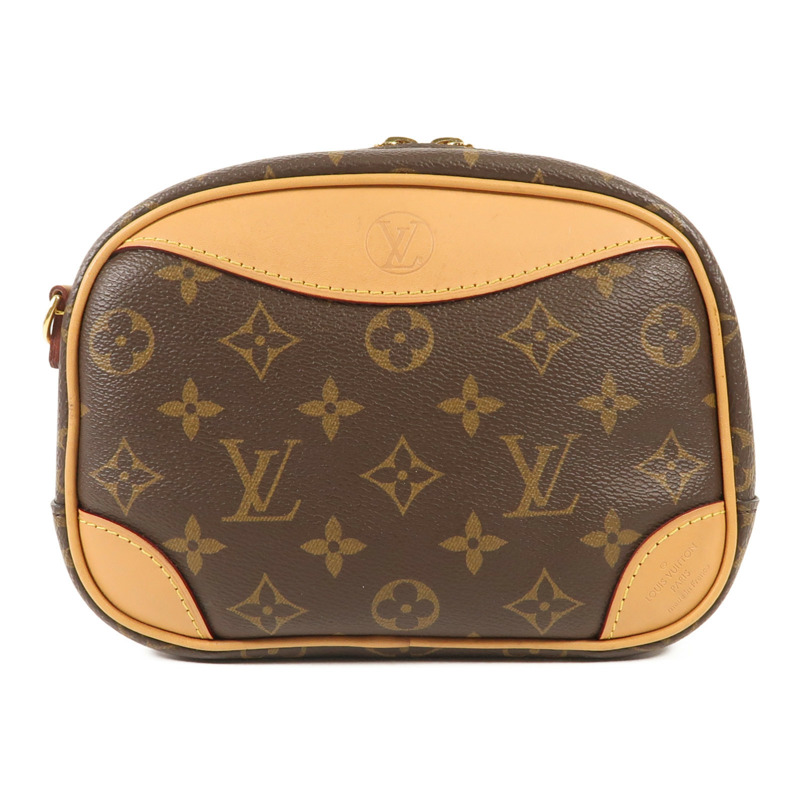 LOUIS VUITTON Monogram Deauville Mini金扣肩背袋棕色-1