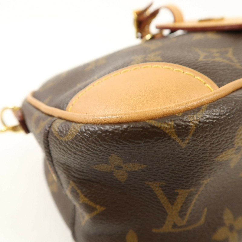 LOUIS VUITTON Monogram Deauville Mini金扣肩背袋棕色-10