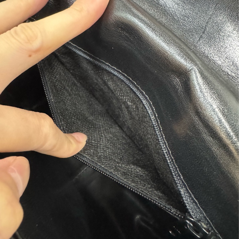 罕有 Bally 中古拼接皮革斜背包 豆腐包 黑色-10