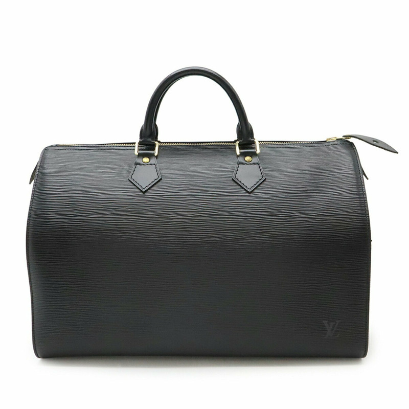LOUIS VUITTON Epi Speedy 35 手提包/波士頓包，黑色皮革，M42992-0