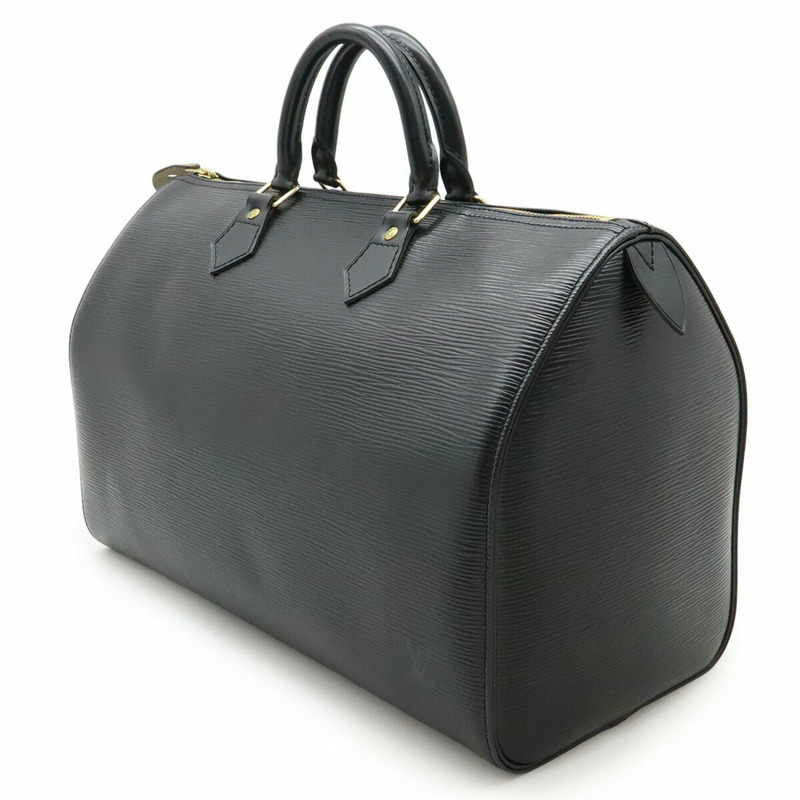 LOUIS VUITTON Epi Speedy 35 手提包/波士頓包，黑色皮革，M42992-2