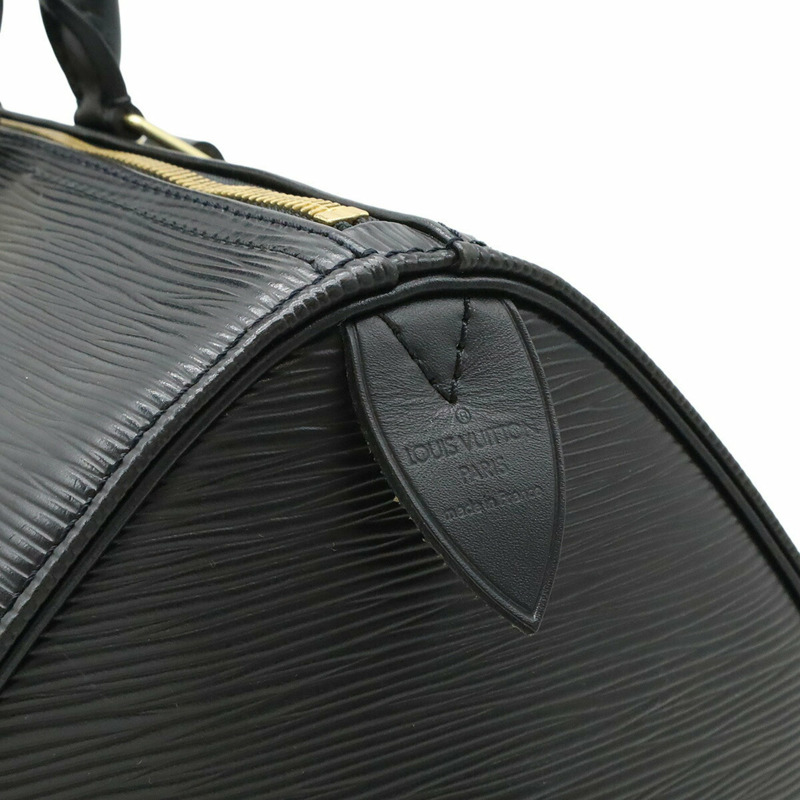 LOUIS VUITTON Epi Speedy 35 手提包/波士頓包，黑色皮革，M42992-9