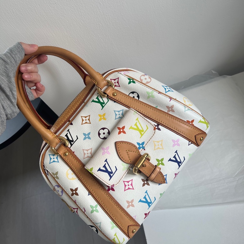 Louis Vuitton LV村上隆 絕版 白三彩 保齡球包-1