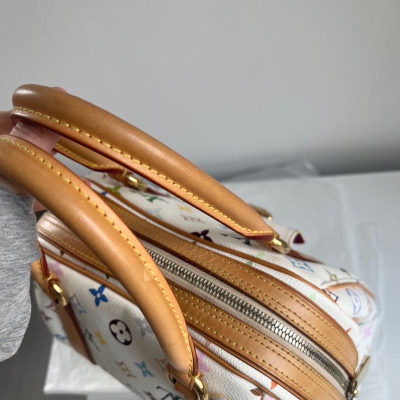 Louis Vuitton LV村上隆 絕版 白三彩 保齡球包-12