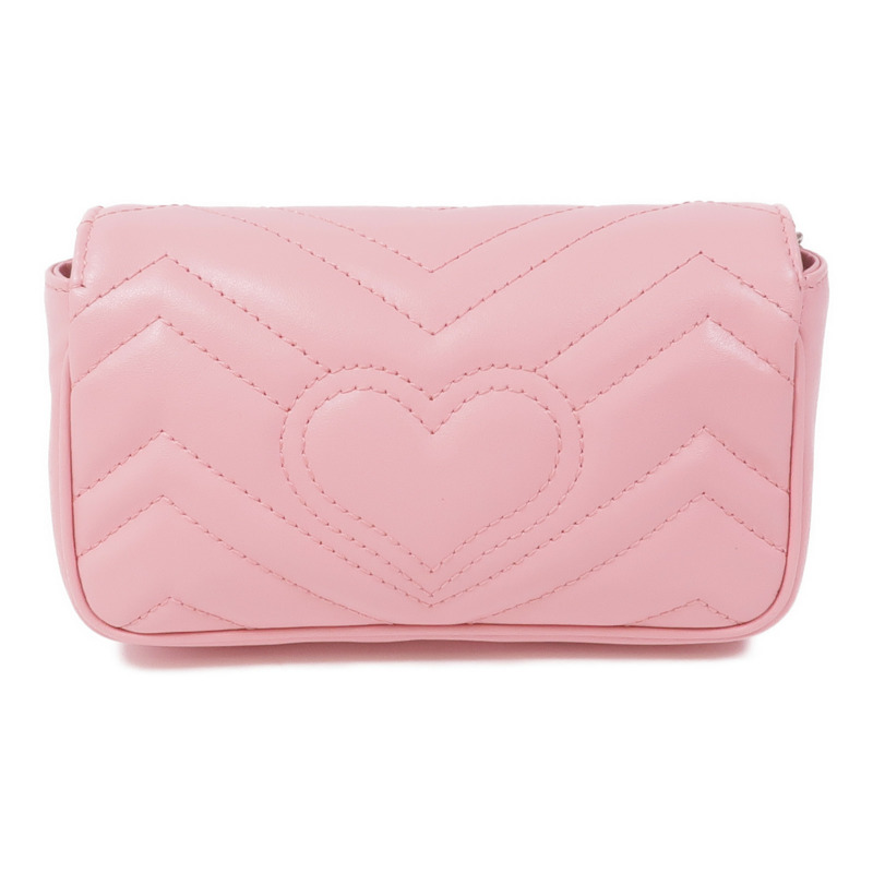 GUCCI 牛皮皮革Marmont Mini銀扣鏈帶肩背袋-1