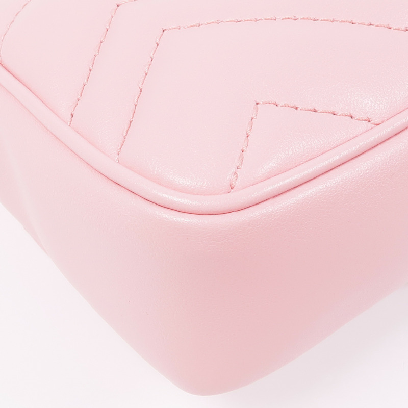 GUCCI 牛皮皮革Marmont Mini銀扣鏈帶肩背袋-8