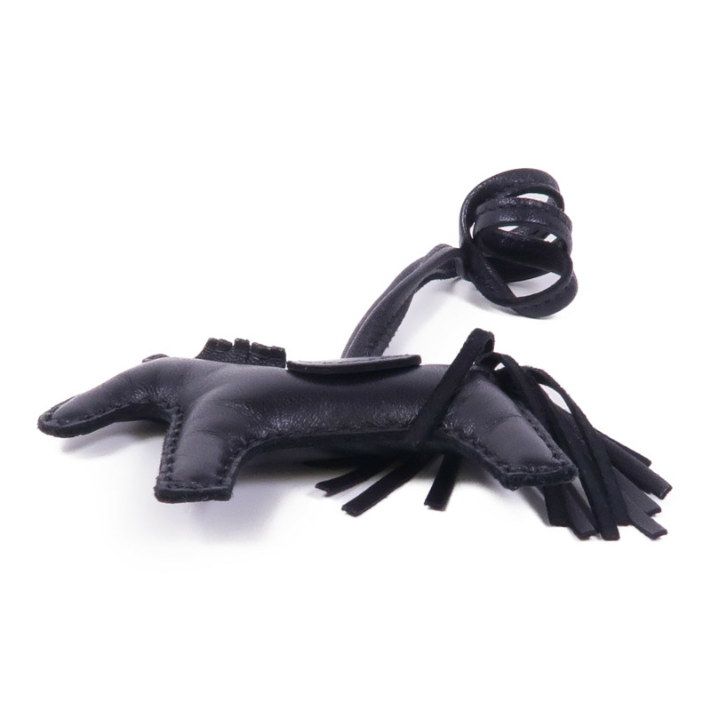 HERMES Milo皮革Rodeo PM掛飾Noir-2