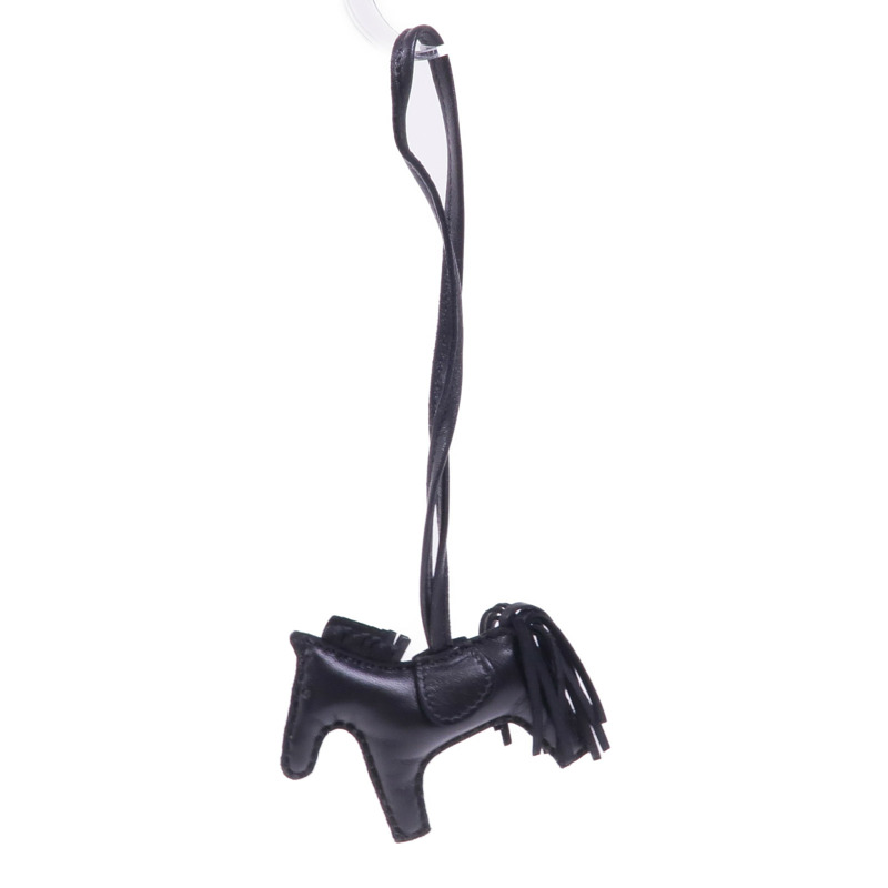 HERMES Milo皮革Rodeo PM掛飾Noir-6
