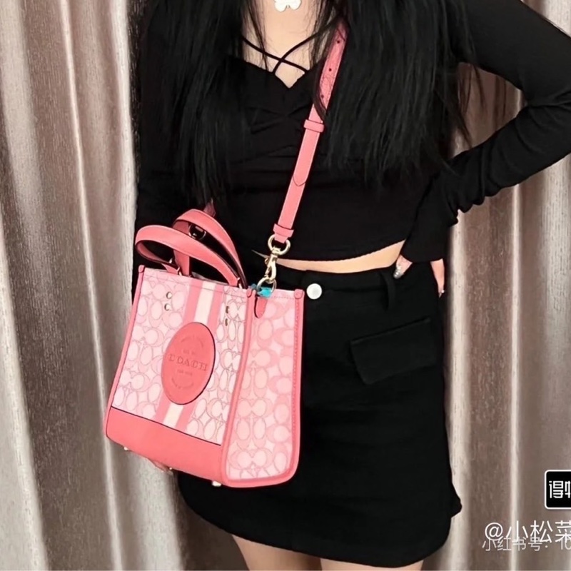 莉亞精品♡Coach粉色小托特包 二手美包-1