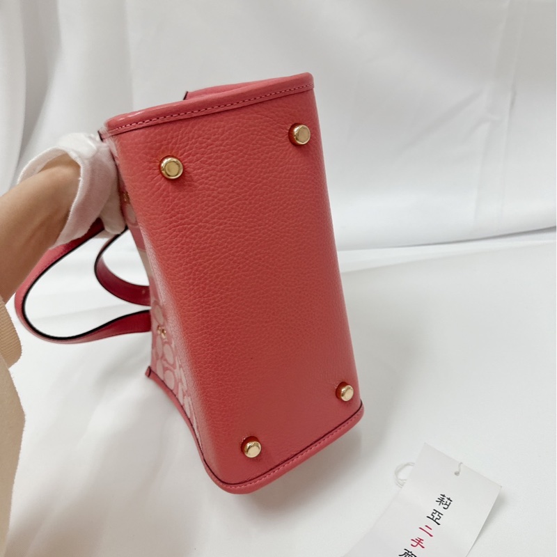 莉亞精品♡Coach粉色小托特包 二手美包-6