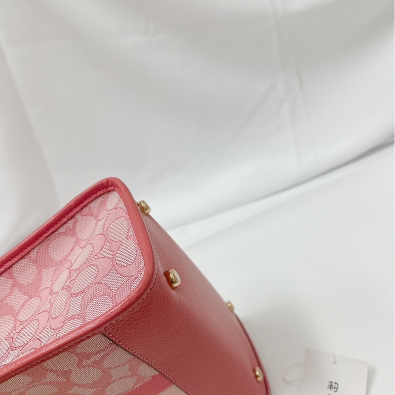 莉亞精品♡Coach粉色小托特包 二手美包-9