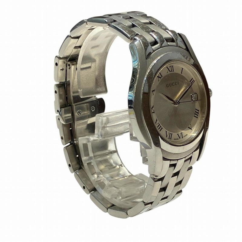 Gucci 5500M 石英手錶,銀色錶盤,日期顯示,男士-2