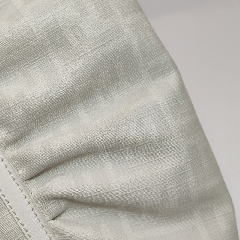 Fendi 芬迪 白色印花 帆布 餃子包 肩背包-7