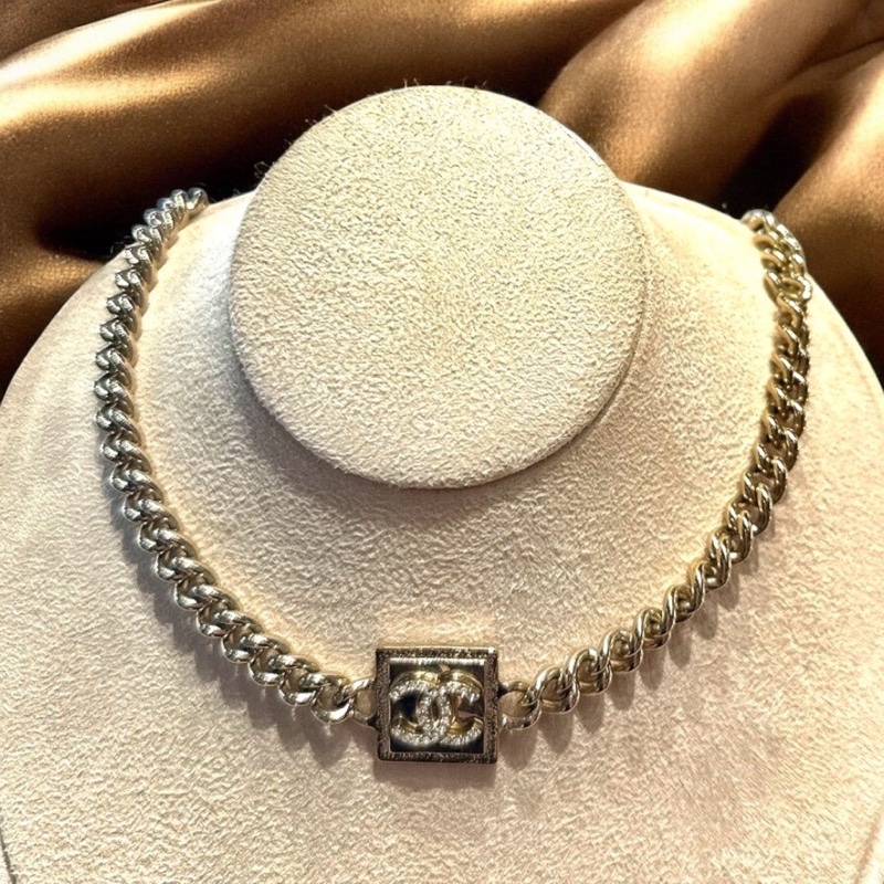 莉亞精品♡Chanel 熔岩方塊項鍊 九新美品-1