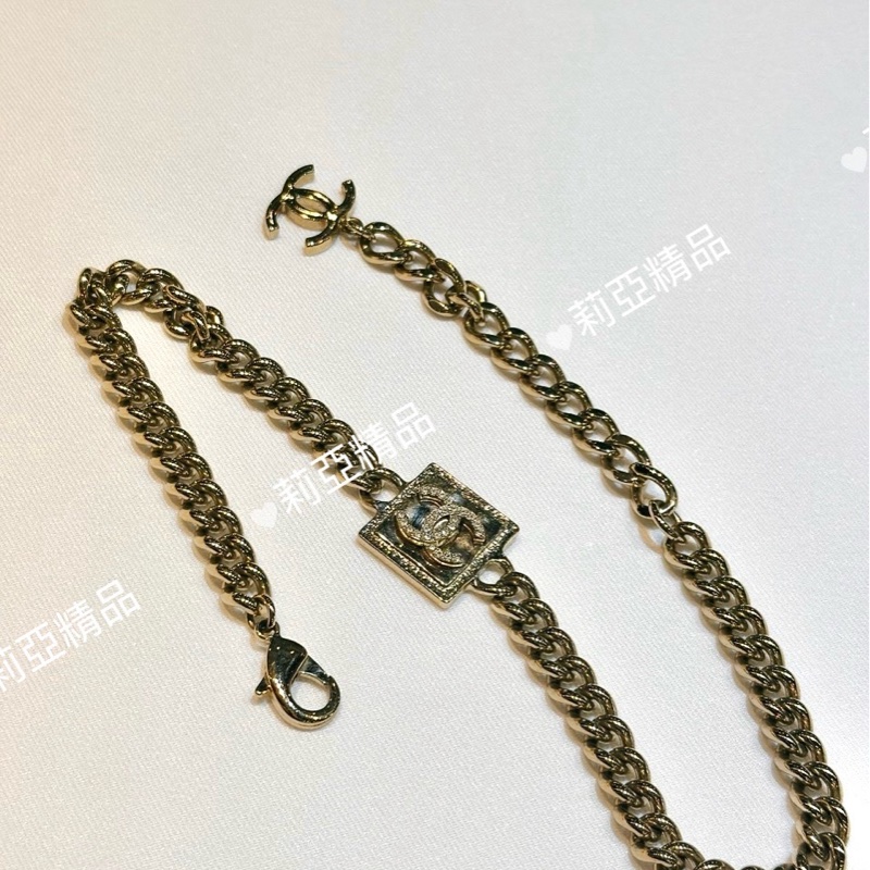 莉亞精品♡Chanel 熔岩方塊項鍊 九新美品-2