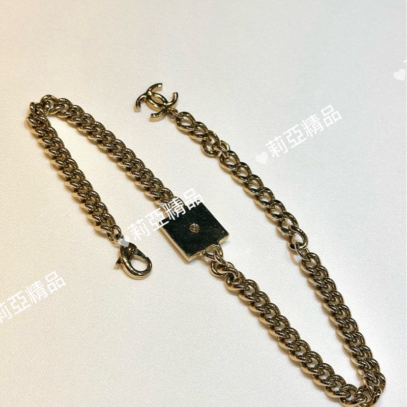 莉亞精品♡Chanel 熔岩方塊項鍊 九新美品-3