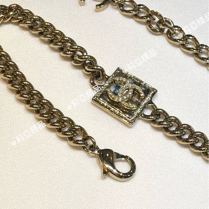 莉亞精品♡Chanel 熔岩方塊項鍊 九新美品-4