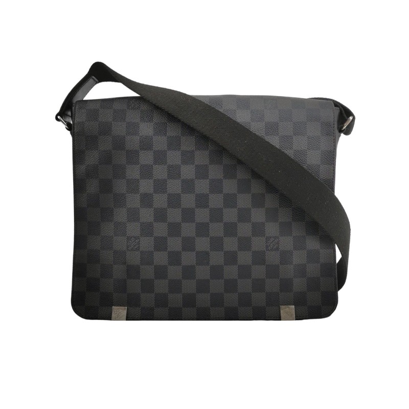 Louis Vuitton N41029 DISTRICT 黑色棋盤格肩背包 斜背包-0