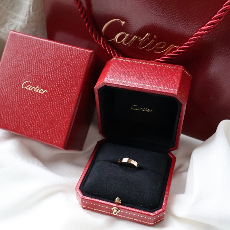 Cartier卡地亞18k黃金love窄版戒指，尺碼47號-1