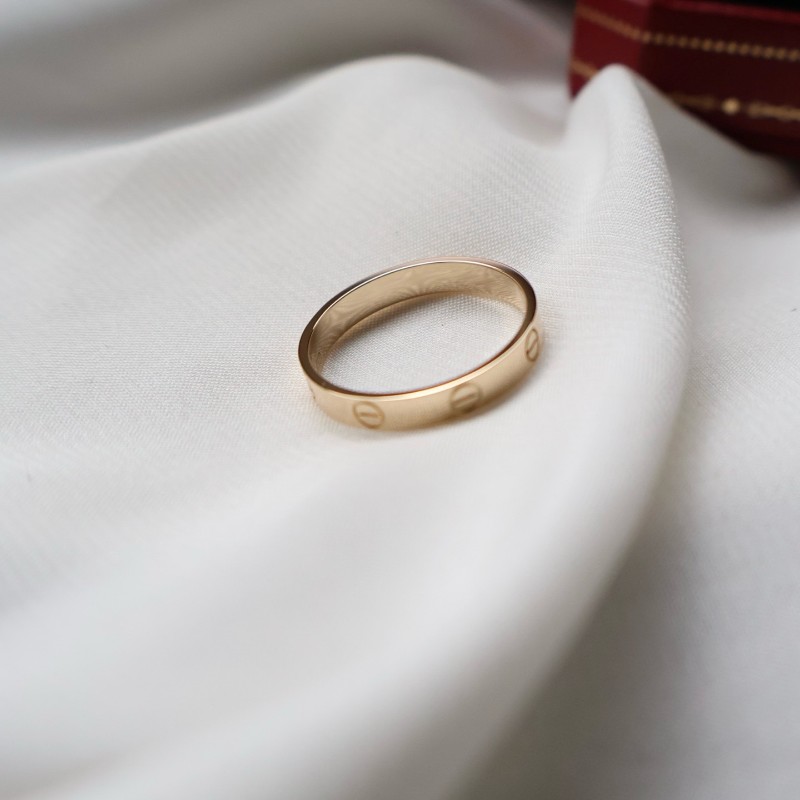 Cartier卡地亞18k黃金love窄版戒指,尺碼60號-2