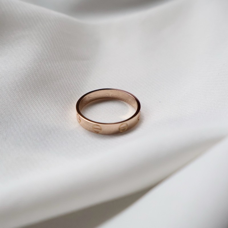 Cartier卡地亞18k玫瑰金love窄版戒指,尺碼55號-2