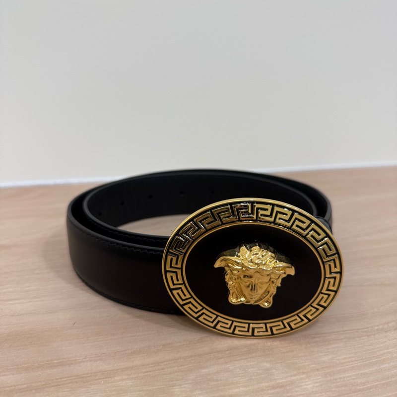 VERSACE 范思哲 梅杜莎 金屬橢圓 皮帶 男女皆可-1