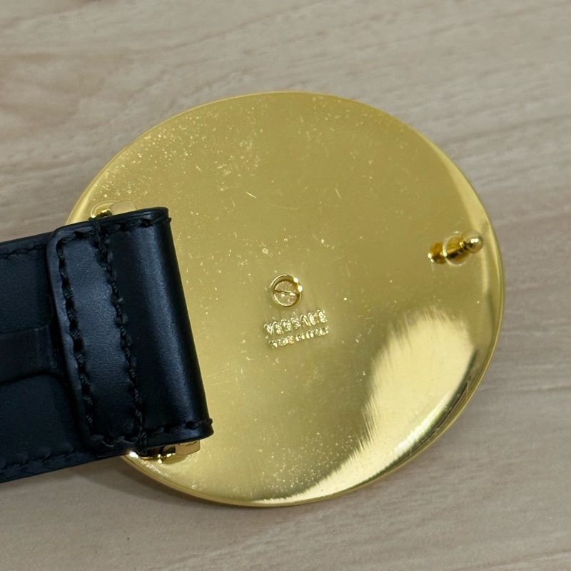 VERSACE 范思哲 梅杜莎 金屬橢圓 皮帶 男女皆可-9