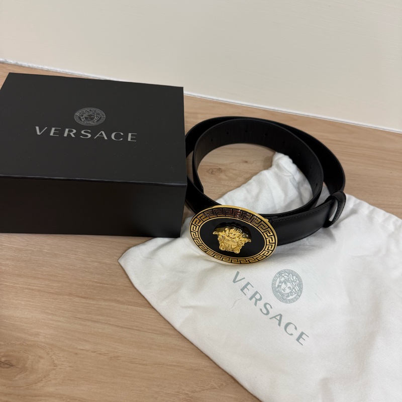 VERSACE 范思哲 梅杜莎 金屬橢圓 皮帶 男女皆可-15