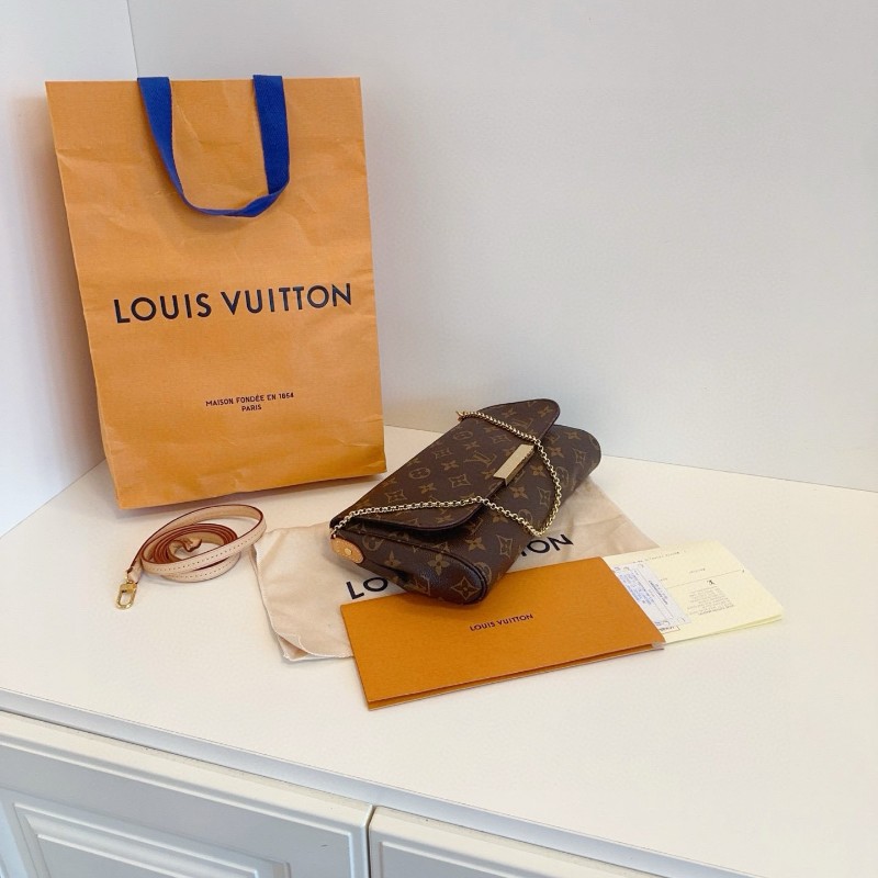 LV 路易威登 favorite 摯愛老花 肩背包手提包 中號 19年 🈶購鉦-4