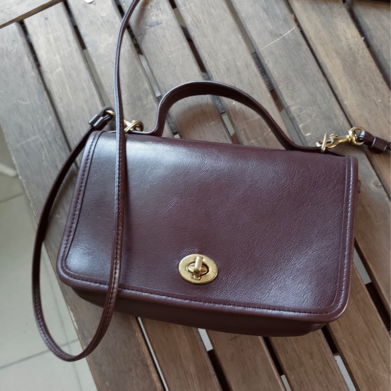 美製老品 #COACH 迷你小方包 暗紫色 / 古典 / 老包 / VTG / mini-9