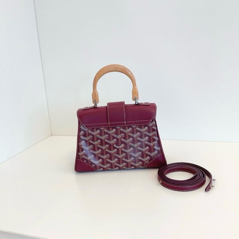 Goyard戈雅 mini saigon木柄西貢包 車厘子色 肩背包 手提包 秋冬最佳搭配！-1