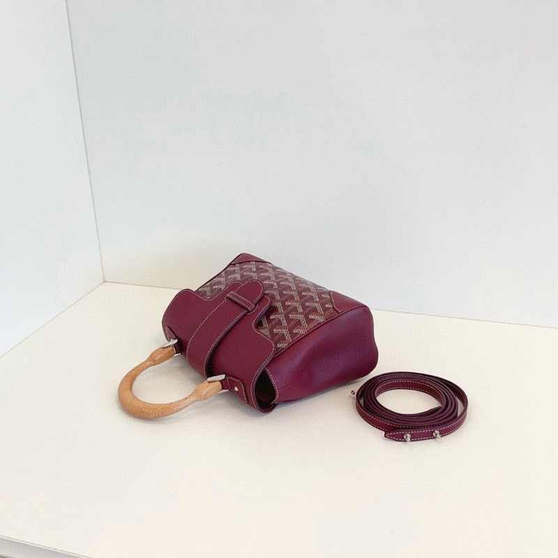 Goyard戈雅 mini saigon木柄西貢包 車厘子色 肩背包 手提包 秋冬最佳搭配！-6