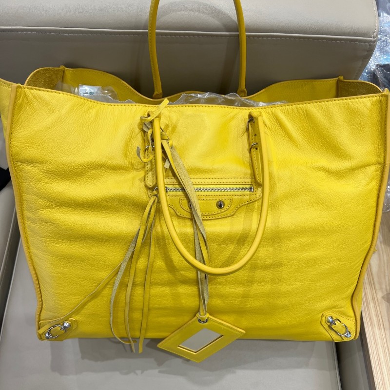 Balenciaga巴黎世家黃色大號city機車包 托特包 手提包-8