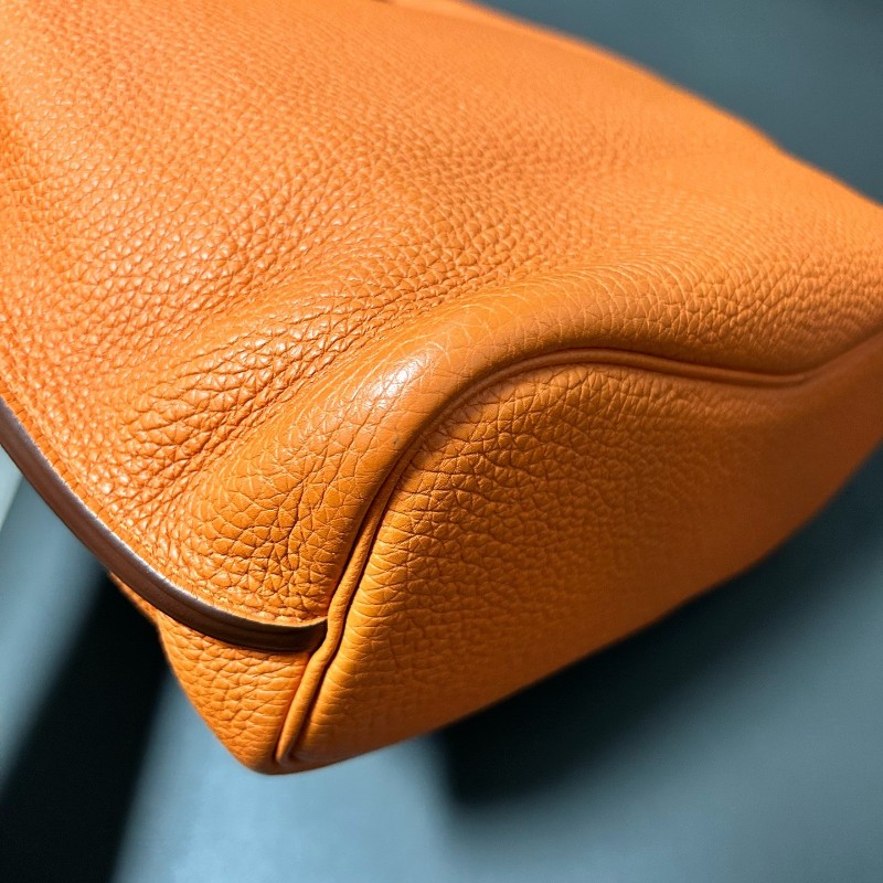 Hermes愛馬仕 soKelly22愛馬仕橙銀扣 Togo皮 框O刻-9