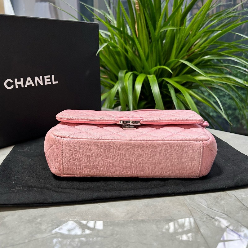 CHANEL香奈兒 24C早春度假系列 粉色漸變荔枝紋大mini 晶片款-3