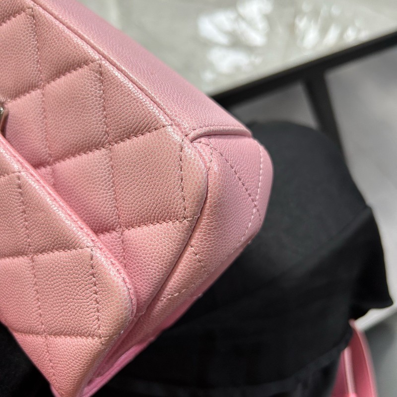 CHANEL香奈兒 24C早春度假系列 粉色漸變荔枝紋大mini 晶片款-12