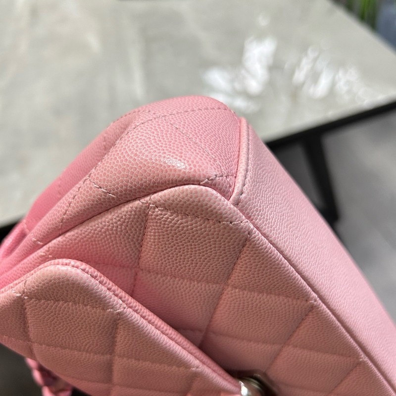 CHANEL香奈兒 24C早春度假系列 粉色漸變荔枝紋大mini 晶片款-13