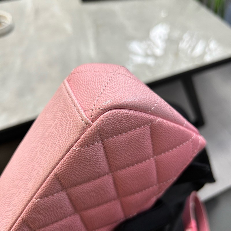 CHANEL香奈兒 24C早春度假系列 粉色漸變荔枝紋大mini 晶片款-15