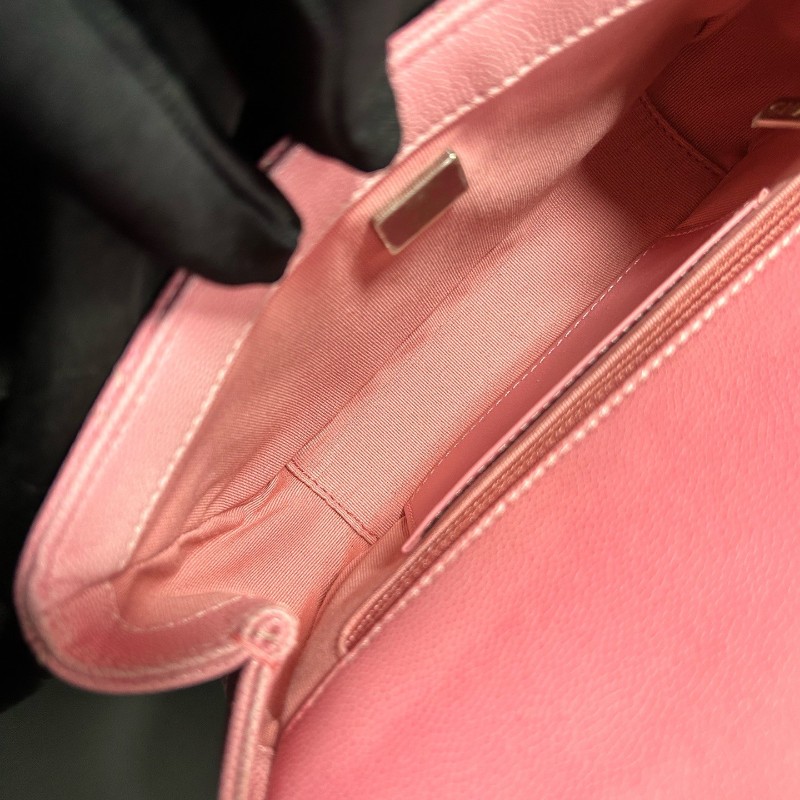 CHANEL香奈兒 24C早春度假系列 粉色漸變荔枝紋大mini 晶片款-19