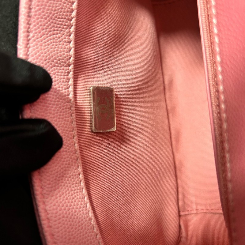 CHANEL香奈兒 24C早春度假系列 粉色漸變荔枝紋大mini 晶片款-20