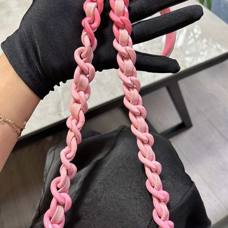 CHANEL香奈兒 24C早春度假系列 粉色漸變荔枝紋大mini 晶片款-22