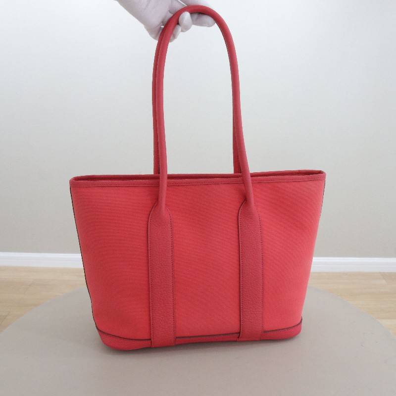 Hermes愛馬仕Garden party長柄花園包 帆布拼皮 框N刻-0