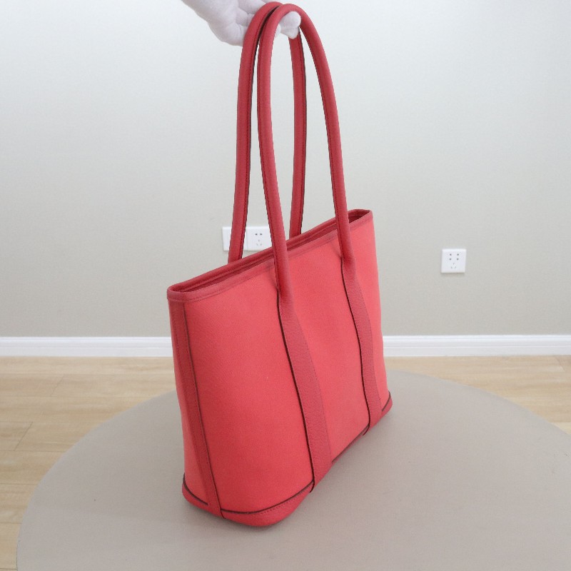 Hermes愛馬仕Garden party長柄花園包 帆布拼皮 框N刻-1