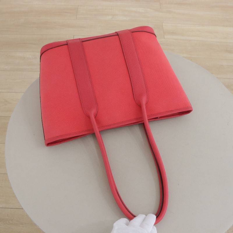 Hermes愛馬仕Garden party長柄花園包 帆布拼皮 框N刻-2