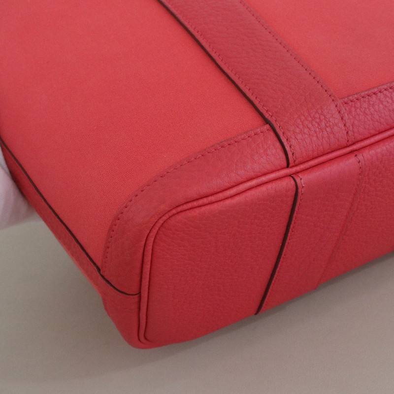 Hermes愛馬仕Garden party長柄花園包 帆布拼皮 框N刻-4