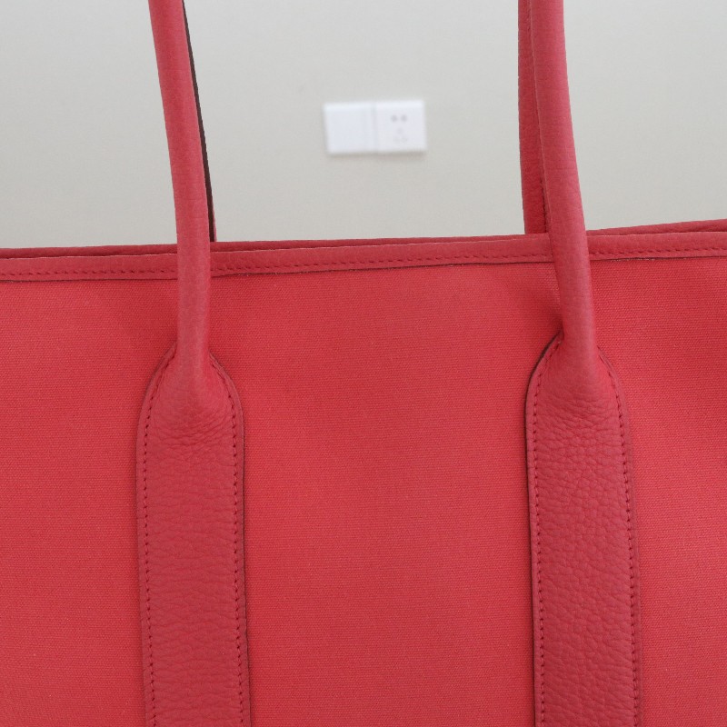 Hermes愛馬仕Garden party長柄花園包 帆布拼皮 框N刻-5