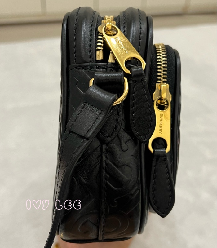 BURBERRY 8015241 Tb 包 Monogram 金鏈條 相機包 肩背包 皮革 經典黑 正品 二手精品-2