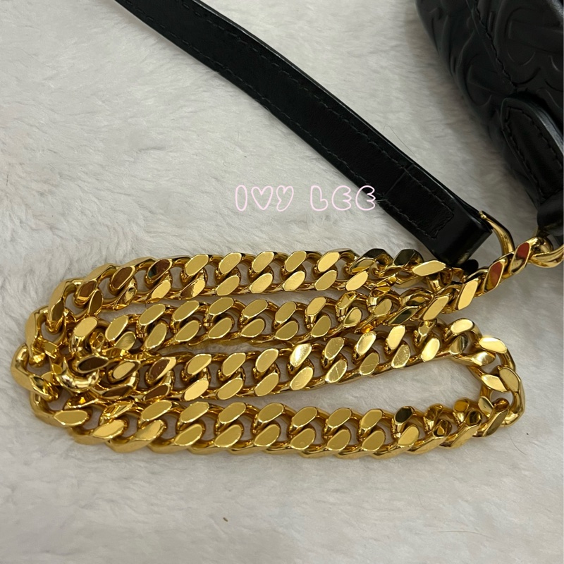 BURBERRY 8015241 Tb 包 Monogram 金鏈條 相機包 肩背包 皮革 經典黑 正品 二手精品-11