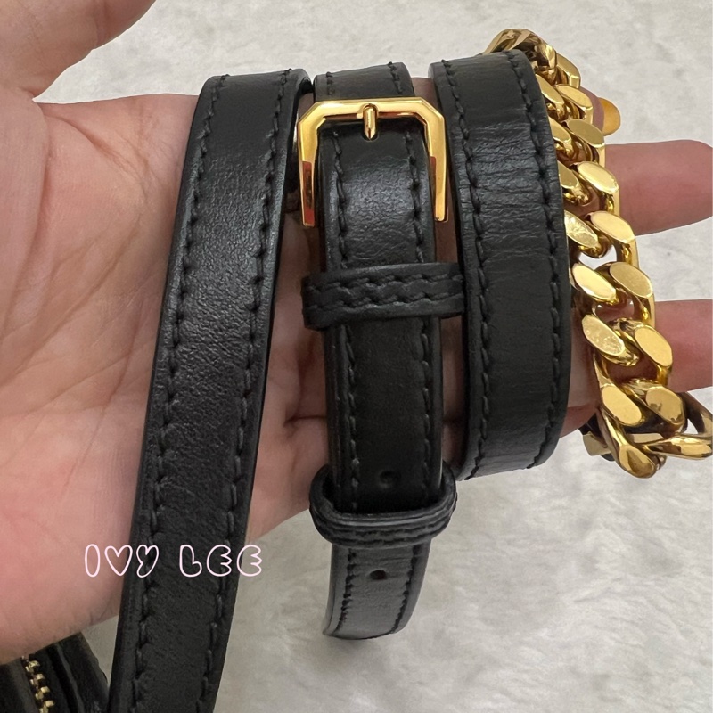 BURBERRY 8015241 Tb 包 Monogram 金鏈條 相機包 肩背包 皮革 經典黑 正品 二手精品-12
