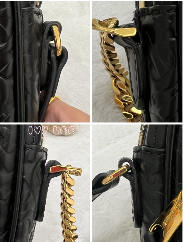 BURBERRY 8015241 Tb 包 Monogram 金鏈條 相機包 肩背包 皮革 經典黑 正品 二手精品-16